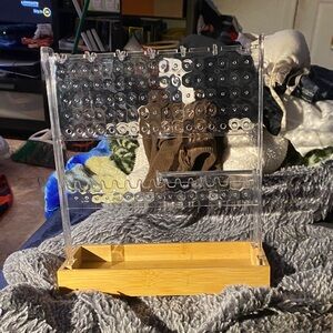 Clear Acrylic Connect Four Game with Wooden Base